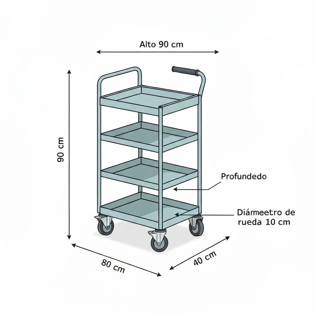 Carrinhos e bancadas com rodas